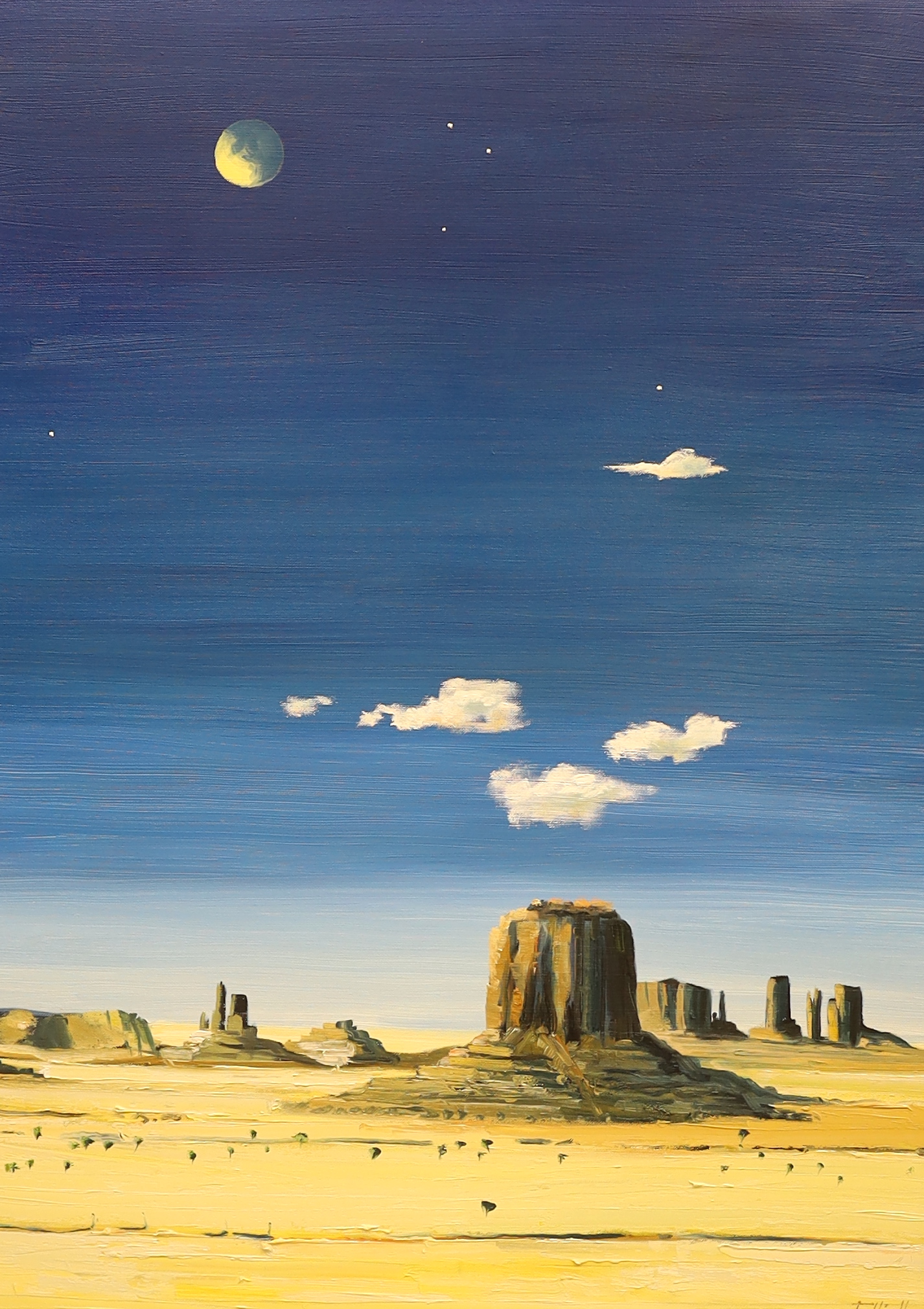 Robin Alexander Elliott (b.1936) oil on canvas, Untitled surrealist landscape, signed, 99 x 74cm